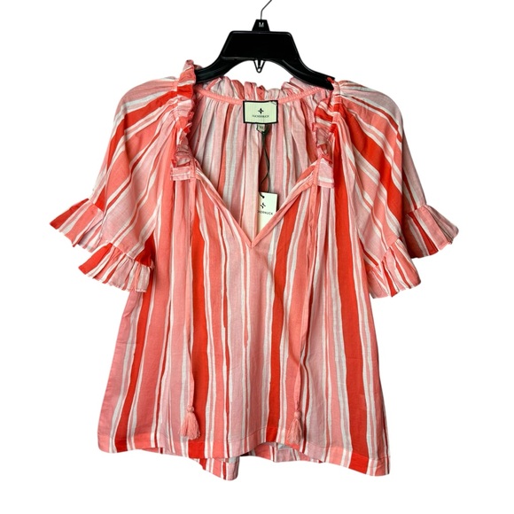 Tuckernuck Tops - NWT Tuckernuck Sunrise Stripes Pink Cassis Top XS